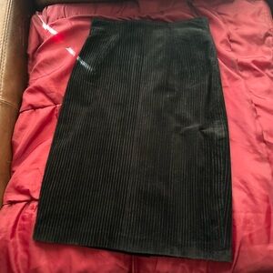 Vintage Michael Hoban North Beach Leather Black Suede Pencil Skirt size 3/4